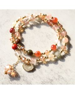 Buddha Stones Colorful Rutilated Quartz Double Wrap Spiritual Growth Bead Bracelet - Rutilated Quartz
