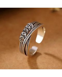 Buddha Stones Copper Coin Wealth Luck Ring - Copper Coin