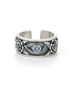 Buddha Stones Eye Of Horus Crystal Protection Adjustable Ring - Copper