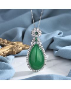 Cyan Jade Harmony Necklace - Cyan Jade