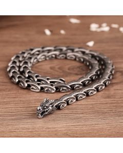 Buddha Stones Dragon Pattern Titanium Steel Protection Necklace Pendant Bracelet - Dragon Pattern