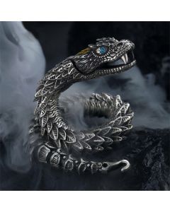 Buddha Stones Dragon Snake Handmade Amulet Protection Chain Bracelet - 24cm