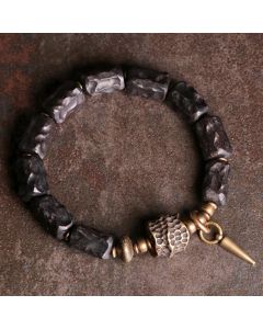 Buddha Stones Ebony Wood Copper Balance Protection Couple Bracelet - 18cm