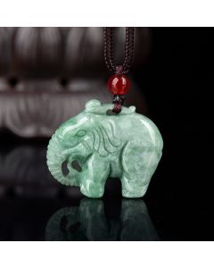 Elephant Jade Luck Strength Necklace String Pendant - Jade