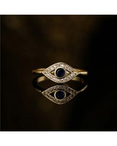 Buddha Stones Evil Eye Protection Blessing Copper Ring - Copper