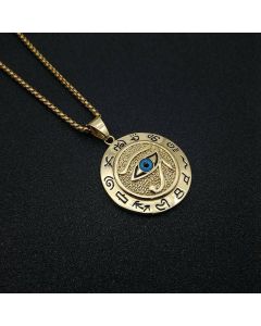Buddha Stones Eye of Horus Protection Necklace Pendant - Silver