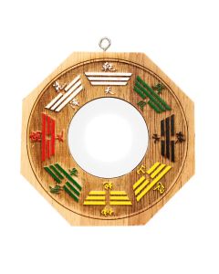 Feng Shui Bagua Map Peach Wood Balance Energy Map Mirror - Bagua Map Convex Mirror-15.5cm