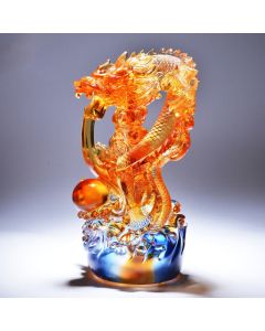 Buddha Stones Feng Shui Dragon Handmade Liuli Crystal Art Piece Success Home Office Decoration - Dragon (Protection ♥ Success)