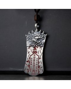Buddha Stones FengShui Bagua PiXiu Cinnabar Balance Necklace Pendant - Copper / Chain