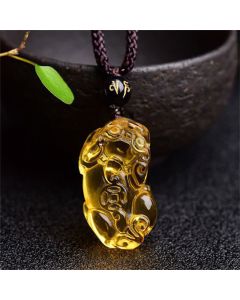 Buddha Stones FengShui Citrine PiXiu Wealth Necklace Pendant - Citrine(Happiness♥Prosperity)