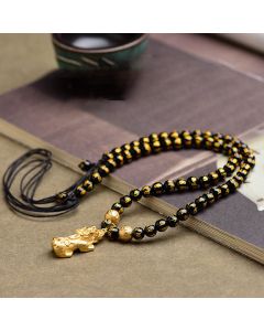 FengShui Obsidian PiXiu Wealth Necklace - Obsidian