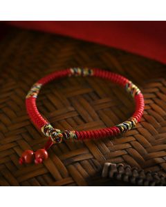 Buddha Stones Five Colors King Kong Knot String Protection Luck Bracelet - 17cm