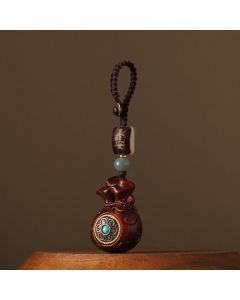 FREE Today: Absorb Negative Energy Small Leaf Red Sandalwood Money Bag Om Mani Padme Hum Rotatable Protection Hanging Decoration - Green Sandalwood(Cure♥Positive) / Phone Hanging Decoration