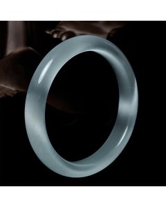 FREE Today: Abundance and Spiritual White Cat's Eye Cuff Bangle Bracelet - White Cat's Eye(Luck ♥ Positive) / 64mm