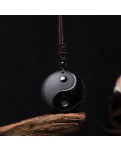 FREE Today: Balance YinYang Fengshui Releasing Negativity Necklace Pendant - Ice Obsidian Yin Yang