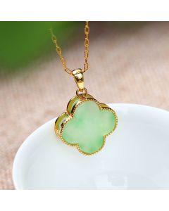 FREE Today: Bring Good Fortune Four Leaf Clover Jade Prosperity Necklace - Jade(Prosperity♥Abundance)