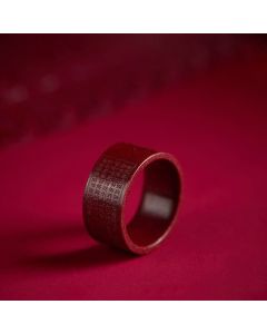 FREE Today: Concentration Blessing Cinnabar Om Mani Padme Hum Heart Sutra Ring - Cinnabar Om Mani Padme Hum / 21mm