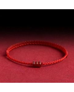 Buddha Stones Minimalist Red Agate Abacus Bead Protection Bracelet Anklet - Red Bracelet (Wrist Circumference: 5.5–7.1 in/14–18 cm)