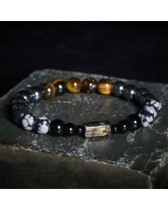 Buddha Stones Tiger Eye Hematite Focus Beads Bracelet - Tiger Eye(rotection ♥ Courage)