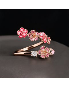 Buddha Stones Copper Peach Blossom Balance Open Ring - 18.1mm-US8