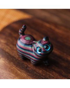 FREE Today: Healing and Protection Colored Sandalwood Carved Tilt Head Cat Decoration - Cat