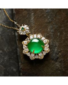 FREE Today: Luck and Abundance Round Green Jade Pendant Necklace - Jade(Luck♥Protection)