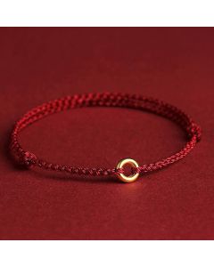 FREE Today: Luck Connection Small Peace Buckle Braided String Adjustable Bracelet Anklet - Yellow Red Anklet