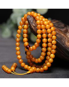 FREE Today: Meditation Tibetan Amber Round Bead Mala - 8mm