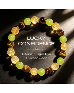 FREE Today: Prosperity and Happiness Natural Citrine Tiger Eye Green Jade Bracelet - Citrine Tiger Eye Green Jade(Wrist Circumference 14-16cm)