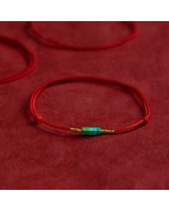 FREE Today: Protection and Strength Ultra-fine Turquoise Square Beads Red Rope Bracelet - Turquoise(Wrist Circumference: 5.9–7.1 in / 15–18 cm)