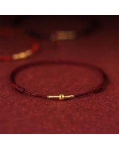 FREE Today: Provide Support Golden Bead Protection Braided Rope Bracelet Anklet - Black / Anklet Circumference 21-27cm