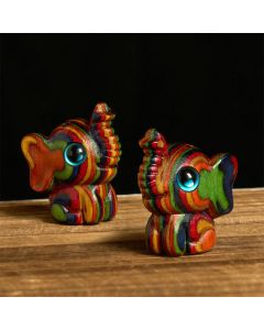 FREE Today: Reduce Stress and Strength 2Pcs Mini Rainbow Eucalyptus Elephant Carved Decoration - Elephant 1.9*2.6*3.2cm