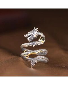 FREE Today: Strength And Wisdom Vintage Dragon Pattern Ring - Vintage Dragon Pattern(Adjustable)