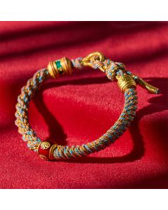 Buddha Stones Om Mani Padme Hum Tibetan Fu Character Hand-Woven Wisdom Bracelet - Om Mani Padme Hum