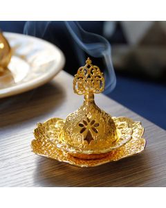 Gold Leaf Coaster Spiritual Mini Alloy Metal Incense Burner - Silver Leaf Coaster&Mini Incense Burner
