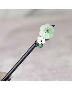 Buddha Stones Green Aventurine Flower Agate Positivity Hairpin Decoration - Green Aventurine (Luck ♥ Positivity)