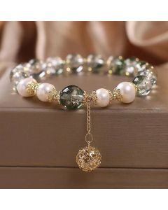Buddha Stones Green Phantom Pearl Self-acceptance Charm Bracelet - Green Phantom