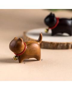 Buddha Stones Green Sandalwood Small Leaf Red Sandalwood Cute Cat Animals Soothing Peace Decoration - Green Sandalwood Love Heart