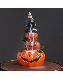 Halloween Pumpkins Ghost Resin Backflow Smoke Fountain Incense Burner Decoration - Halloween Pumpkin