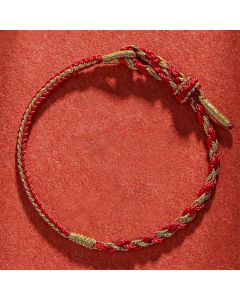 Buddha Stones Handmade Chinese Zodiac Rabbit Rooster Rat Horse Dragon Protection Braid String Bracelet - Dark Green(Wrist Circumference 14-19cm)