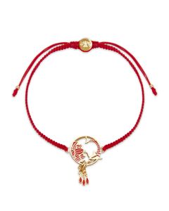 Buddha Stones Tibetan Handmade Lotus Koi Fish Lucky Red String Bracelet - Lotus Koi Fish(Bracelet Size 16-25cm)