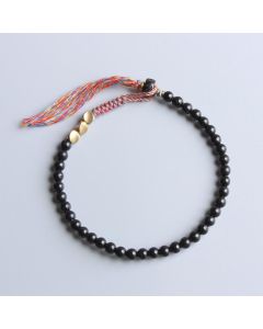 Buddha Stones Handmade Tibetan Black Onyx Tassel Bracelet - 7.5-7.9IN (19-20CM)