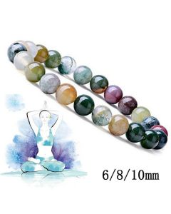Buddha Stones  India Agate Beads Luck Yoga Bracelet - 10mm