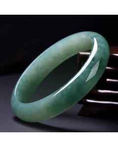 Buddha Stones Jade Abundance Luck Healing Bangle Bracelet - 64mm