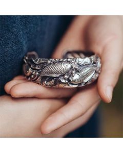 Buddha Stones Buddha Stones Koi Fish Lotus Luck Wealth Bracelet Bangle - Koi Fish(Luck♥Prosperity)