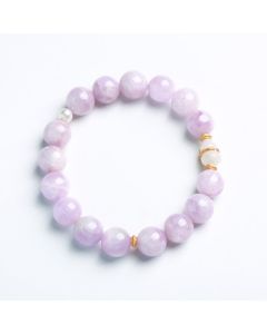 Buddha Stones Kunzite Hetian White Jade Gourd Love Spiritual Growth Bracelet - Kunzite (Love ♥ Positive)