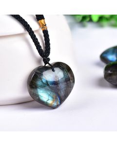 Buddha Stones Labradorite Love Heart Support Necklace Pendant - Labradorite