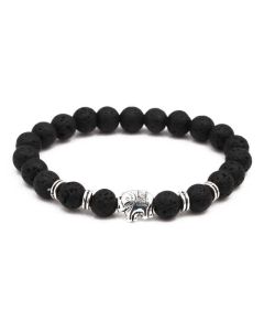 Buddha Stones Lava Rock Tiger Eye Stone Elephant Diffuser Peace Healing Bracelet - Tiger Eye