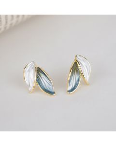 Leaf Design Luck Stud Earrings - Ear Clip