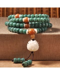 Buddha Stones Lotus Cyan Bodhi Seed Success Bracelet - Bodhi Seed